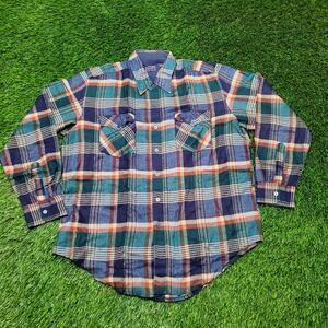 VTG 90s Grunge Plaid Flannel Shirt Mens L Tall (Fits XL/2XL) Oversized Baggy